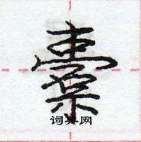 庞中华写的硬笔行书橐