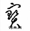 周稚云写的硬笔草书寶