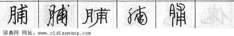 脯钢笔字典