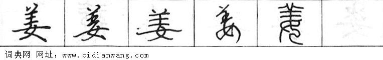 姜钢笔字典